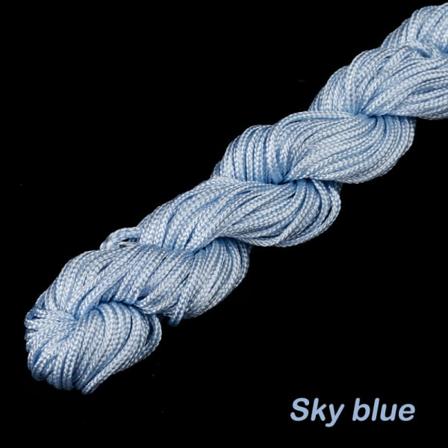 24 meter 1,0 mm nylonsnor armbånd Flettet snor gør-det-selv kvaster B Sky blue
