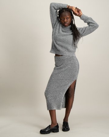 Grunt Usa Knit Skirt Grå Kjolar Tjej - Kids Brand Store