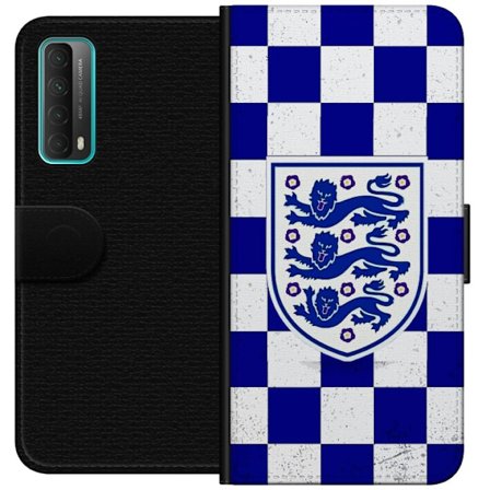 Yhteensopiva Lompakkokotelo Huawei Huawei P smart 2021 Graafinen shakkiruudukkokuviointi sinisellä ja valkoisella, klassisella heraldisella vaakunall
