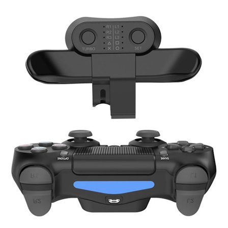 Ps4 Back Clip Extender Noir, Ps4 Controller Paddles Bagknap Tilbehør / Turbo Funktion Fps / Personalisering Knapper til Kortlægning / Prislyd