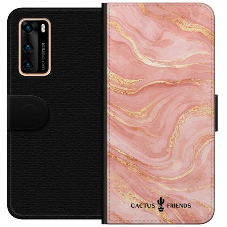 Yhteensopiva Lompakkokotelo Huawei Huawei P40 Cactus and Friends – RoseGoldFlow