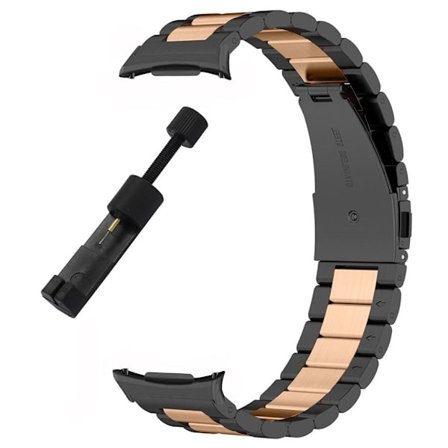 Samsung Galaxy Watch8 Watch Strap Stainless Steel – Black / Rose Gold