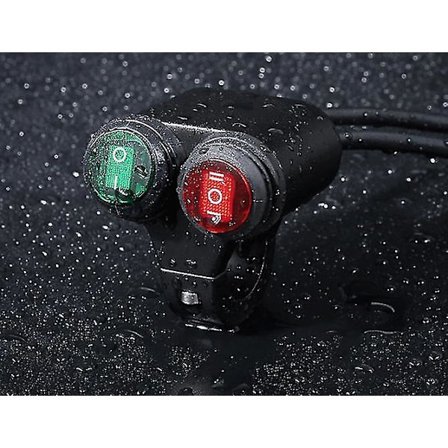 Motorcykelkontakt, Qiilu 22mm Universal Styrekontakt Motorcykel Forlygte Bremsetåge Horn Dobbelt Knap Kontrolkontakt