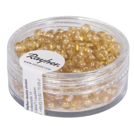 Fröpärlor a.garnit.silver+Rainbow, ø 4mm, honungsgul, ask 17 g
