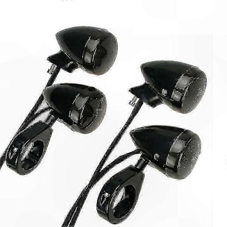 4 st LED Blinkers Motorcykel Indikatorer Krom Svart Hölje 41mm Främre Bakre Gaffelklämma Passar För Harley Davidson Motorcyklar