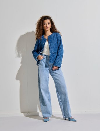 ONLY Onlrosa L/S Quilt Dnm Jacket Akm - Blue - S