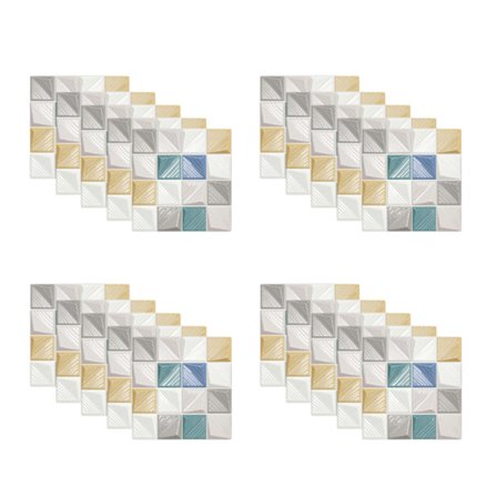 3D-itseliimautuvat laatat kylpyhuoneen ja keittiön seinälaattojen reunoille - 20 arkkia