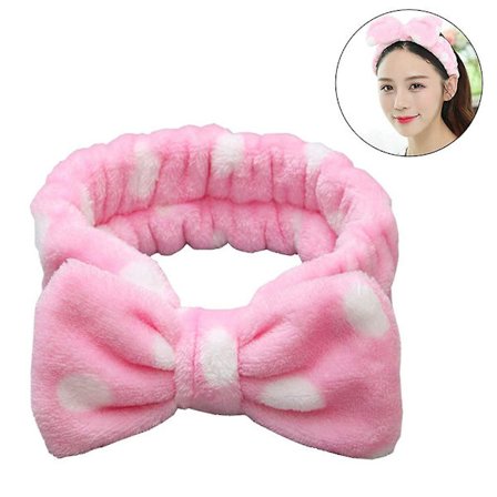 Kvinners mote søt myk fleece sløyfe sløyfe sminke kosmetisk dusj elastisk hårbånd hårbånd