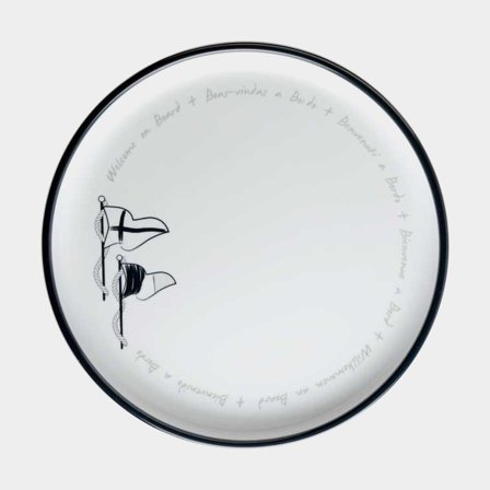 Piatti in melamina Marine Business Welcome On Board, antiscivolo, bianco/blu, 25 cm, set da 6