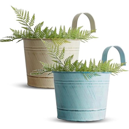 2 stk. Metallvegg Hengende Blomsterpotter Planter Med Kroker
