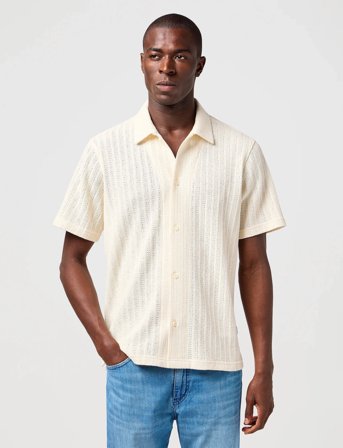 Wrangler Ss Knit Shirt - Cream - L