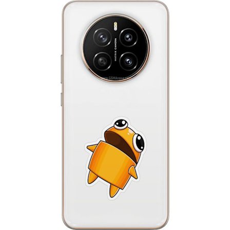 Kompatibel Mobilcover til Honor Honor Magic7 Orange tegnet figur med store øjne og dynamisk pose i legende stil