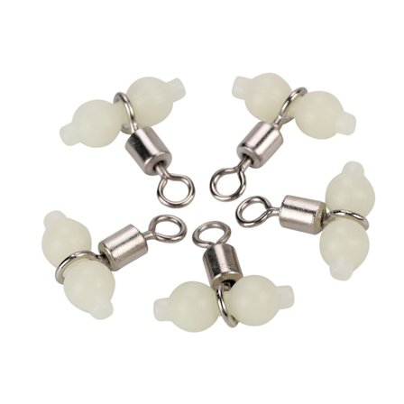 5 stk. Lysende fiskesvirvler med rullende kobling, saltvannsfiskeutstyr, stor