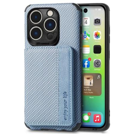 Skyddat Iphone 14 Pro Max Mobilskal Med Ett Stativ - Blå Blue