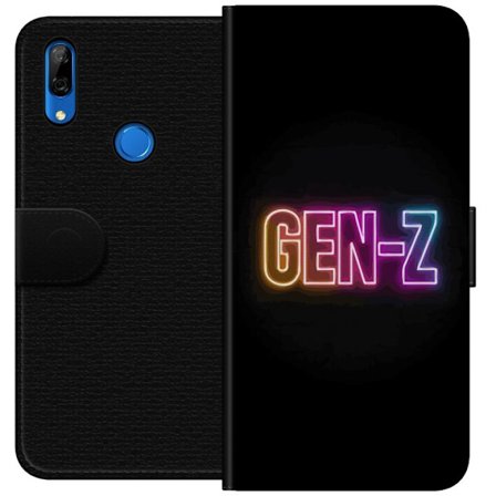 Yhteensopiva Lompakkokotelo Huawei Huawei P Smart Z Neontext Gen Z värikkäässä valossa tummaa taustaa vasten modernissa digitaalisessa tyyliissä