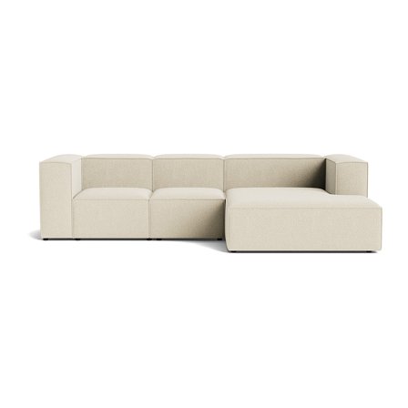Nordic Beige Lissabon Chaiselong Sofa, Højrevendt, Kvalitetsstof, 300x170x72cm - Slidstærk Modulsofa med Krydsfiner Ramme & Blødt Stof