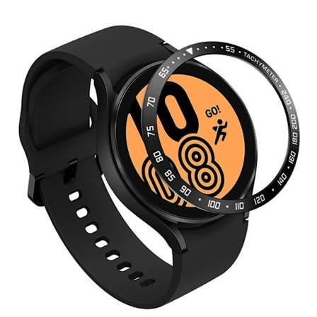 Samsung Galaxy Watch 4 (44mm) - cool ram i rostfritt stål - Svart / Vit