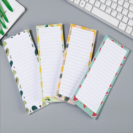 4-pack Magnetiska Anteckningsblock för Kylskåp, Fruktdesign Magnetisk Inköpslista