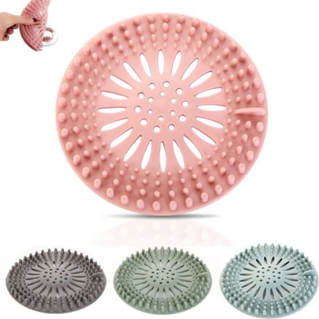 ING Silikonavløpsplugger - 4-pakning - vask sil - avløpsplugg - dusj avløpsplugg - hårplugg