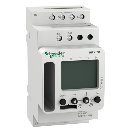 Schneider Electric CCT15553 Kopplingsur 2 kanaler 2 kanaler, Strömbrytare & vägguttag