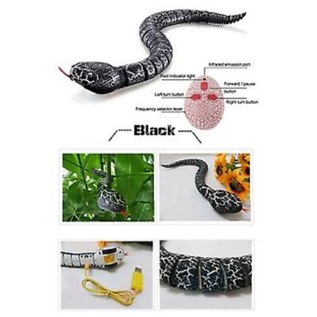 Fjernstyret Slange Klapperslange Trick Frygtelig Spilojlegetøj Sort BK