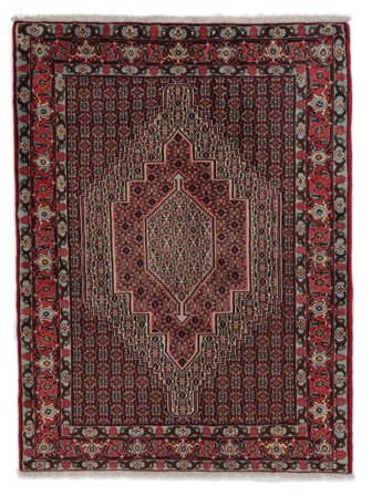 Tapis D'orient Senneh Fine 126X170 Noir/Rouge Foncé (Laine, )