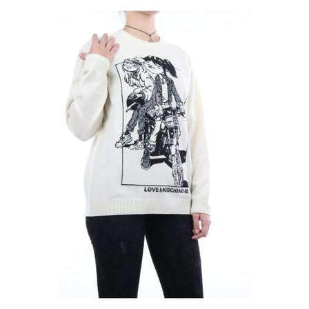 Love Moschino, Ws 99G-10-X0519 Crewneck Biały, Kobieta, Rozmiar: XS