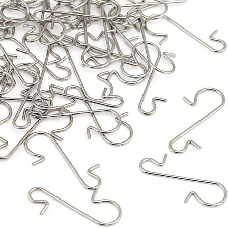 120 Julegrankroker S-formet Små Hurtigkroker For Julegransdekorasjoner Sølv