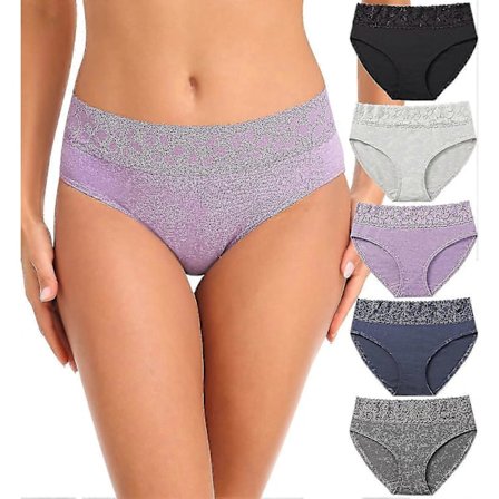 Dameundertøy Bomull Blonde Truser Myk Bikini Truser Komfortabel Hipster Stretch Full Dame Truser 5-pakning S-xl