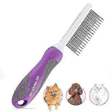 Flokefjerner Kjæledyrkam for Hunder Katter med Metalltenner i Rustfritt Stål for Fjerning av Floker og Knuter Stellverktøy for Dematting Filtret 8*2 