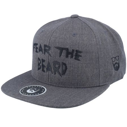 Bearded Man - Grå snapback Keps - Fear The Beard Dark Heather Snapback @ Hatstore