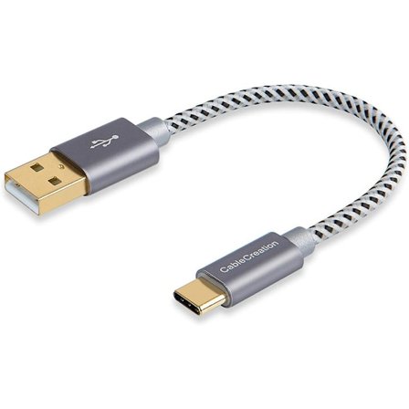6 tuuman USB-C-kaapeli, lyhyt, CableCreation lyhyt USB-USB-C-kaapeli 3A pikalatauskaapeli