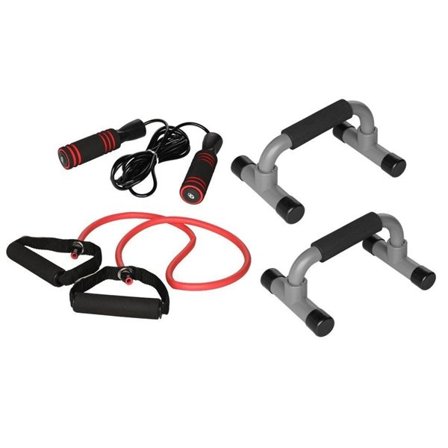 Träningsset - Push Up Bars, Träningsband och hopprep
