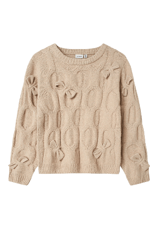 Name It NKFOLIVIA LS KNIT Hoodies & sweatshirts Dam Grå 134/140