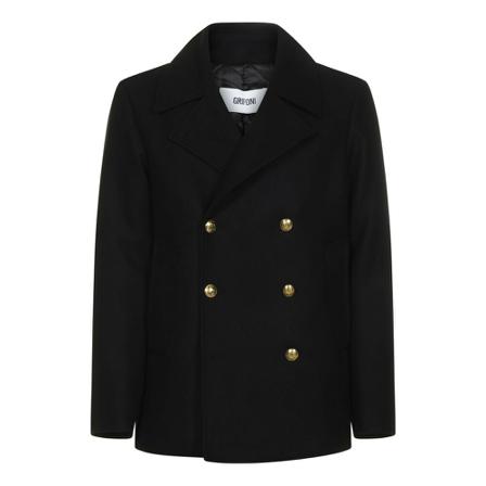 Mauro Grifoni Double-Breasted Coats Sort, Herre Uldfrakker