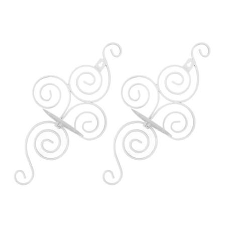 HURRISE väggljusstake 2 set Vikbar väggljusstake European Style Swirl Smidesjärn linne födelsedag) Golden White