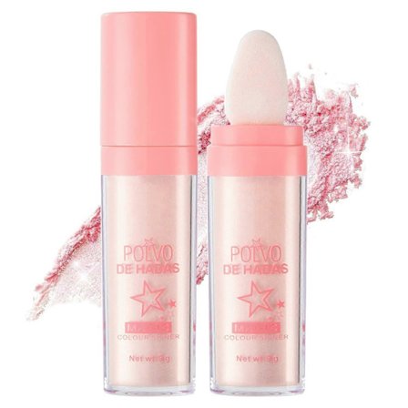Highlighter Powder Stick, 3 Färger Glitter Klapp Puder, Kropps Uppljusande Skimmer Sparkle Klapp Puder för Ansikte Ögon Läppar Hår Kropp Glow 