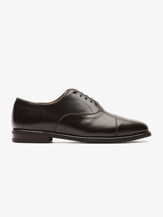 John Henric Men's Dark Brown Oxford Shoes Leather Size 43