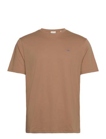 Reg Shield Ss T-Shirt Tops T-Kortærmet Skjorte Brown GANT