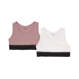 Kids - Calvin Klein 2-Pack Blush Cheek/ White Bralettes 8-10 Years - Underwear - 8-10 years - Pink