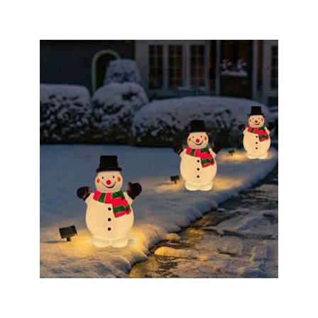 Julebelysning til haven udendørs, snemand-formede landskabslamper, velegnet til julebelysningsdekoration i have, terrasse, veranda, 1 stk