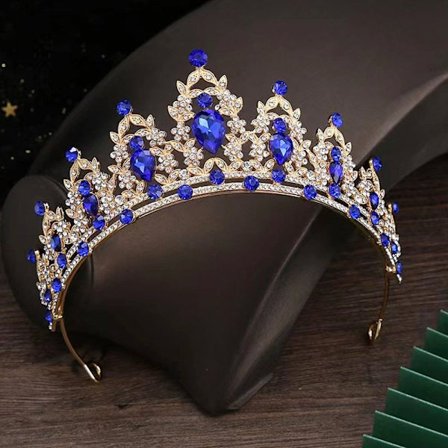 Rhinestone Hair Hoop Hair Crown BLÅ BLÅ