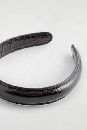 COS Femme Serre-Tête En Cuir Façon Croco in Marron