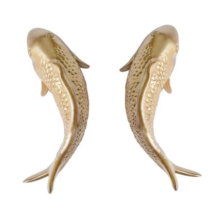 2 stk Harts Gyldne Fisk Veggdekor Personlighet Fiskfigur Restaurant Bakgrunn D