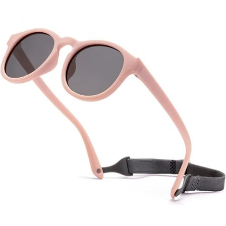 1 stk. Fleksibel Polariseret Baby Solbriller Med Rem Justerbar til 0-48 Måneder Småbørn Nyfødt, Pink
