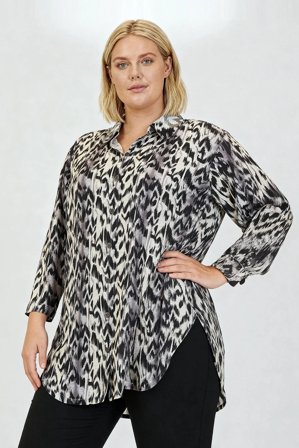 CISO - Langærmet Skjorte - Sort Mix - Mønstret