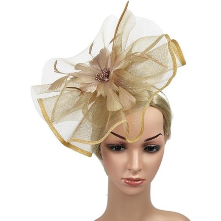 (Gull) Mesh bryllup bikini dame hatt kreative modeller ball frisyre