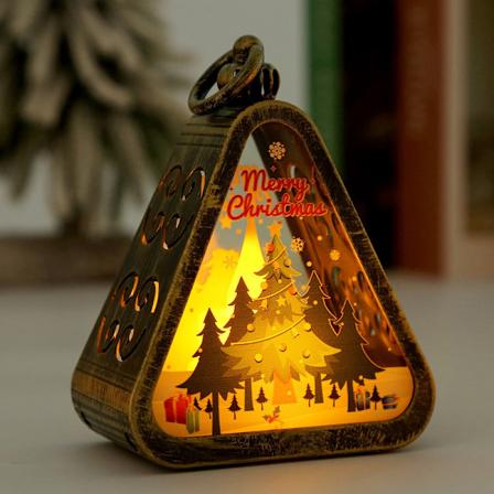 Julepynt Retro Natlys Lysende Gave Vindue Skrivebords Ornamenter Layout Rekvisitter Atmosfære Vindlampe Bronze Christmas tree