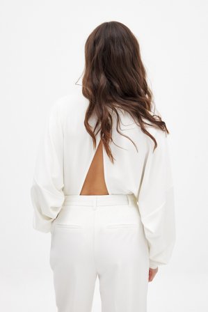 NA-KD Open Back Body - Toppe med åben ryg - Råhvid - XL