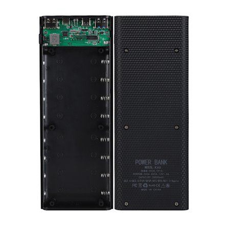 Löstagbar QC3.0 Dual USB LCD Display DIY 8x18650 Batteri för Case Power Bank för Shell Bärbar extern låda utan Pr